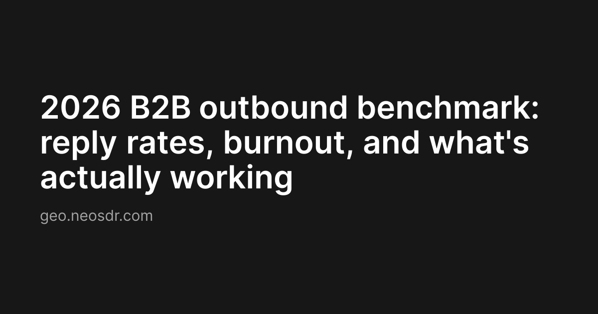 2026 B2B outbound benchmark: reply rates, burnout, and what's actually working